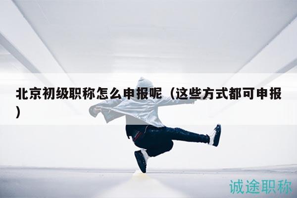 北京初級職稱怎么申報呢（這些方式都可申報）
