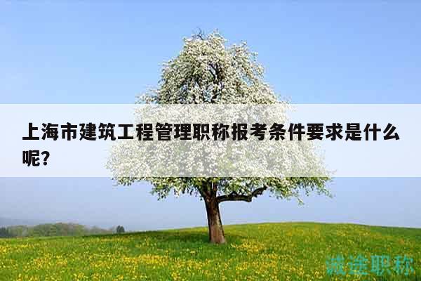 上海市建筑工程管理職稱報考條件要求是什么呢？