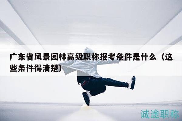 廣東省風(fēng)景園林高級職稱報考條件是什么（這些條件得清楚）