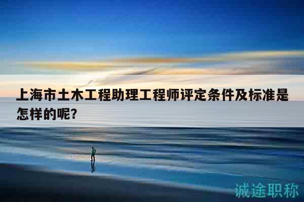 上海市土木工程助理工程師評(píng)定條件及標(biāo)準(zhǔn)是怎樣的呢？