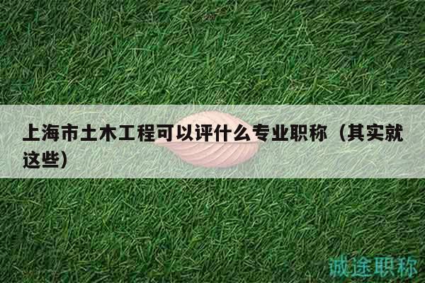上海市土木工程可以評什么專業(yè)職稱（其實就這些）