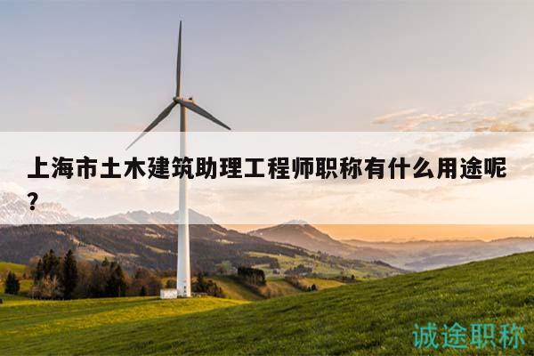 上海市土木建筑助理工程師職稱有什么用途呢？