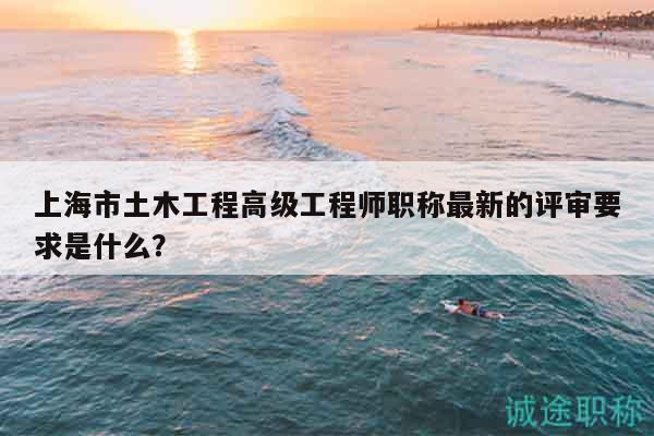 上海市土木工程高級(jí)工程師職稱最新的評(píng)審要求是什么？