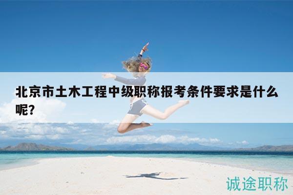 北京市土木工程中級職稱報考條件要求是什么呢？