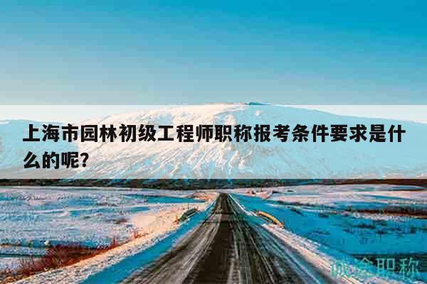 上海市園林初級(jí)工程師職稱報(bào)考條件要求是什么的呢？