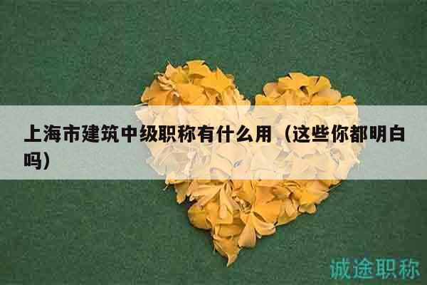 上海市建筑中級(jí)職稱有什么用（這些你都明白嗎）