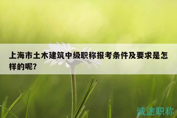 上海市土木建筑中級(jí)職稱報(bào)考條件及要求是怎樣的呢？