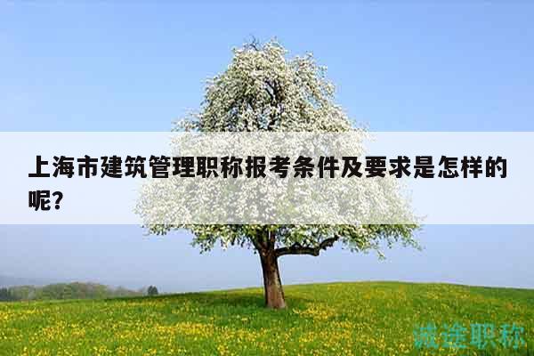 上海市建筑管理職稱報(bào)考條件及要求是怎樣的呢？