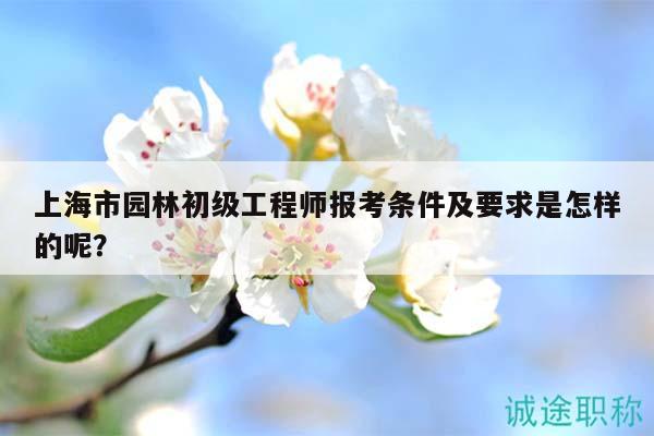 上海市園林初級工程師報考條件及要求是怎樣的呢？