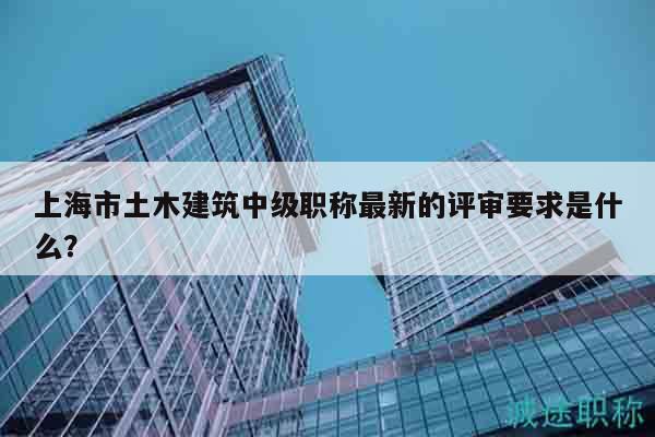 上海市土木建筑中級職稱最新的評審要求是什么？