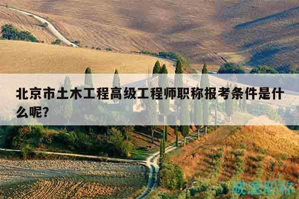 北京市土木工程高級工程師職稱報考條件是什么呢？