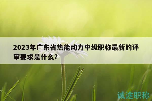 2023年廣東省熱能動力中級職稱最新的評審要求是什么？