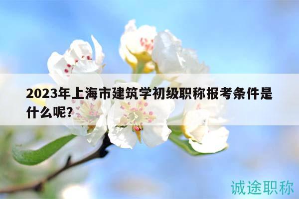 2023年上海市建筑學(xué)初級(jí)職稱報(bào)考條件是什么呢？