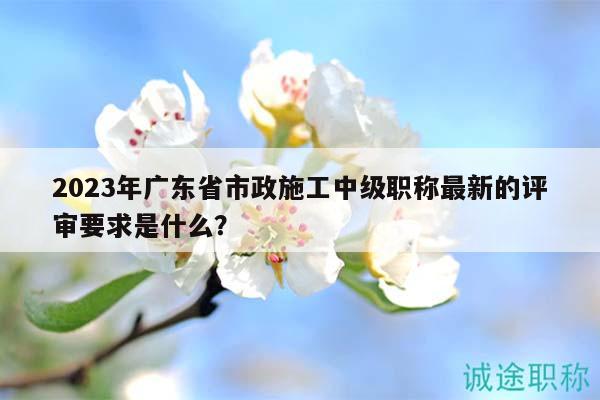 2023年廣東省市政施工中級職稱最新的評審要求是什么？