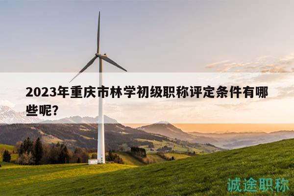 2023年重慶市林學初級職稱評定條件有哪些呢？