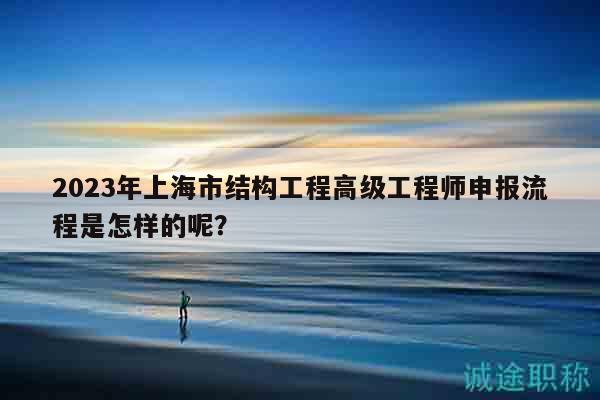 2023年上海市結(jié)構(gòu)工程高級工程師申報流程是怎樣的呢？