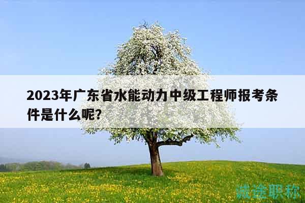 2023年廣東省水能動力中級工程師報考條件是什么呢？