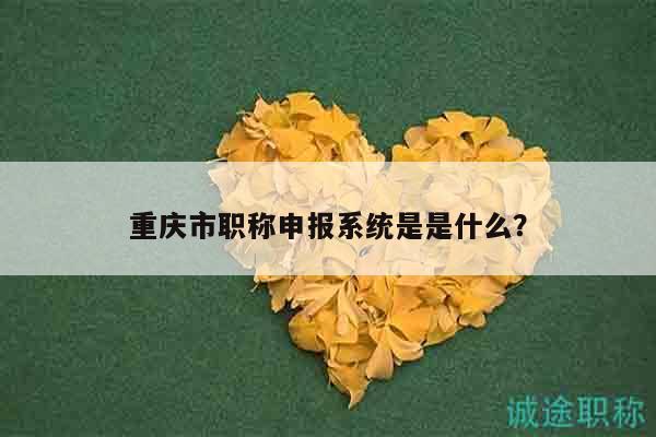 重慶市職稱申報(bào)系統(tǒng)是是什么？