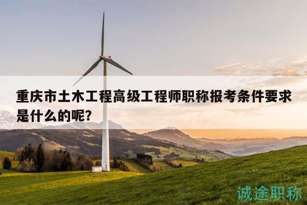 重慶市土木工程高級(jí)工程師職稱報(bào)考條件要求是什么的呢？