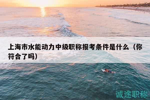 上海市水能動力中級職稱報(bào)考條件是什么（你符合了嗎）