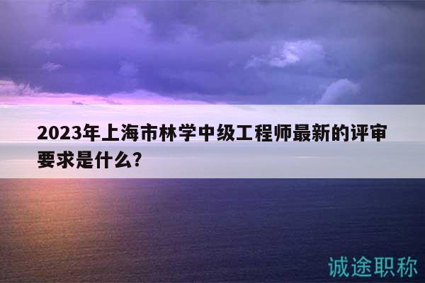 2023年上海市林學(xué)中級(jí)工程師最新的評審要求是什么？