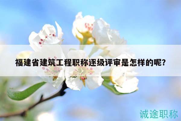 福建省建筑工程職稱逐級評審是怎樣的呢？