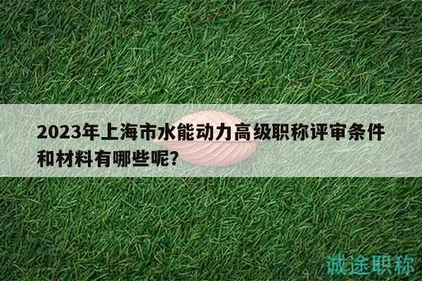 2023年上海市水能動力高級職稱評審條件和材料有哪些呢？