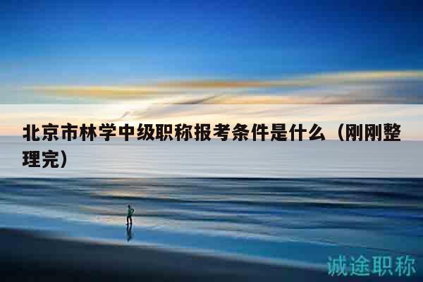 北京市林學(xué)中級職稱報考條件是什么（剛剛整理完）