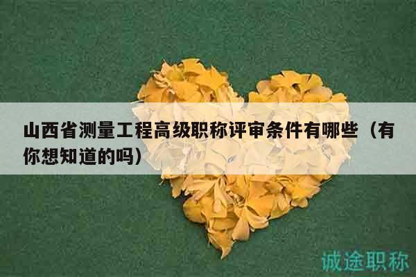 山西省測量工程高級職稱評審條件有哪些（有你想知道的嗎）