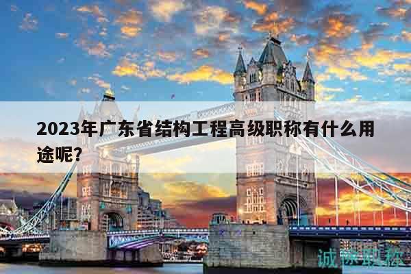 2023年廣東省結(jié)構(gòu)工程高級職稱有什么用途呢？