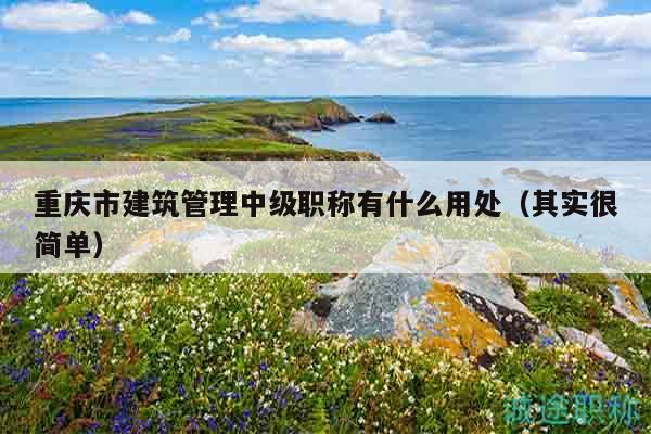 重慶市建筑管理中級(jí)職稱有什么用處（其實(shí)很簡單）