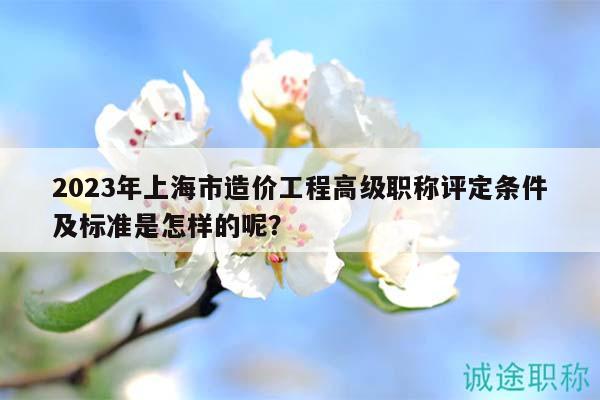 2023年上海市造價工程高級職稱評定條件及標準是怎樣的呢？