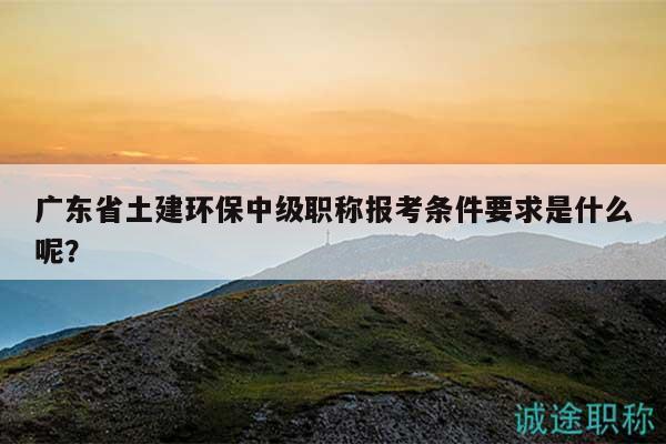 廣東省土建環(huán)保中級(jí)職稱報(bào)考條件要求是什么呢？
