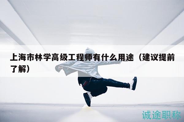 上海市林學(xué)高級(jí)工程師有什么用途（建議提前了解）