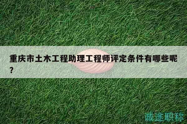 重慶市土木工程助理工程師評定條件有哪些呢？