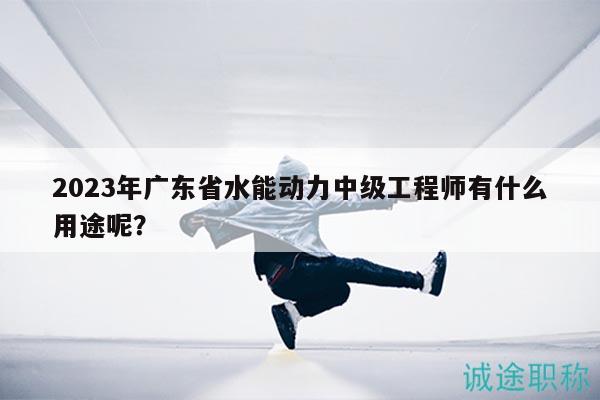 2023年廣東省水能動力中級工程師有什么用途呢？