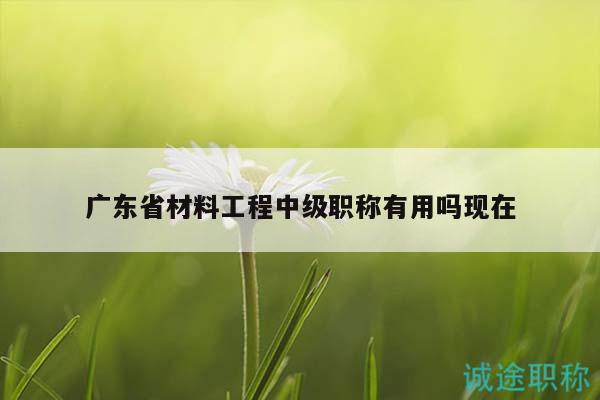 廣東省材料工程中級職稱有用嗎現(xiàn)在