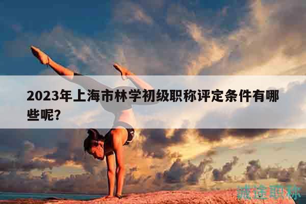 2023年上海市林學(xué)初級職稱評定條件有哪些呢？