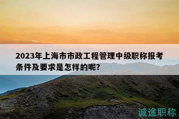 2023年上海市市政工程管理中級(jí)職稱報(bào)考條件及要求是怎樣的呢？