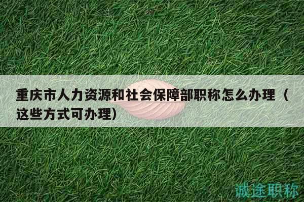重慶市人力資源和社會保障部職稱怎么辦理（這些方式可辦理）