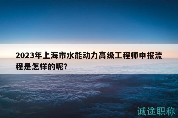 2023年上海市水能動力高級工程師申報流程是怎樣的呢？