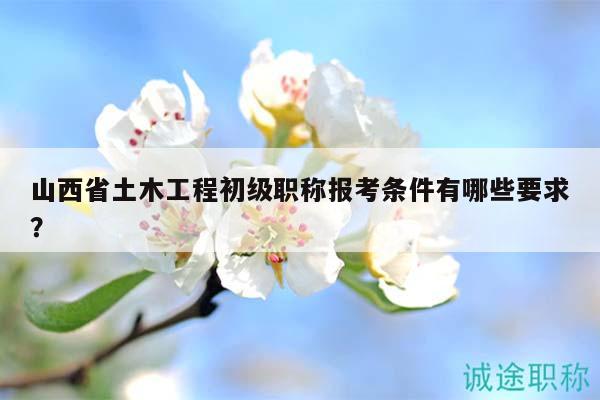 山西省土木工程初級職稱報(bào)考條件有哪些要求？