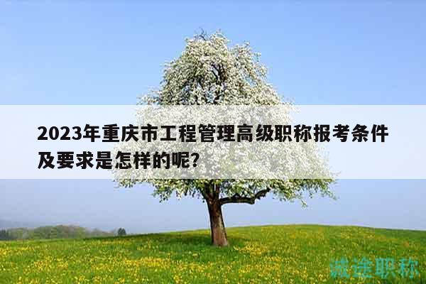 2023年重慶市工程管理高級(jí)職稱報(bào)考條件及要求是怎樣的呢？
