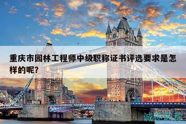 重慶市園林工程師中級職稱證書評選要求是怎樣的呢？