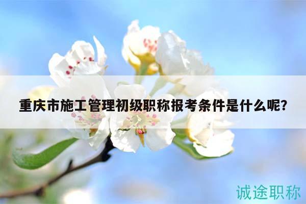 重慶市施工管理初級(jí)職稱報(bào)考條件是什么呢？