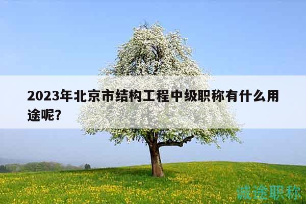 2023年北京市結(jié)構(gòu)工程中級(jí)職稱(chēng)有什么用途呢？
