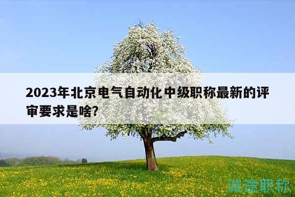 2023年北京電氣自動(dòng)化中級(jí)職稱最新的評(píng)審要求是啥？