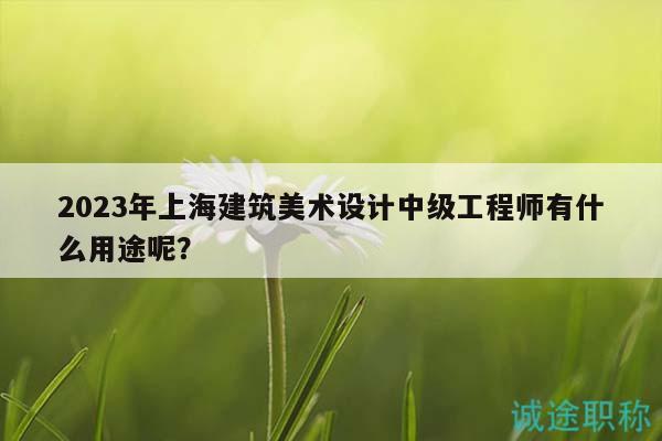 2023年上海建筑美術(shù)設(shè)計(jì)中級(jí)工程師有什么用途呢？