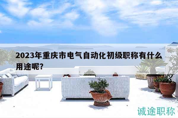 2023年重慶市電氣自動化初級職稱有什么用途呢？