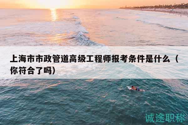 上海市市政管道高級工程師報考條件是什么（你符合了嗎）